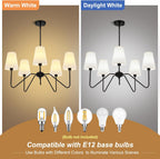 Adjustable Modern Black Chandelier — 5-Light - View 4