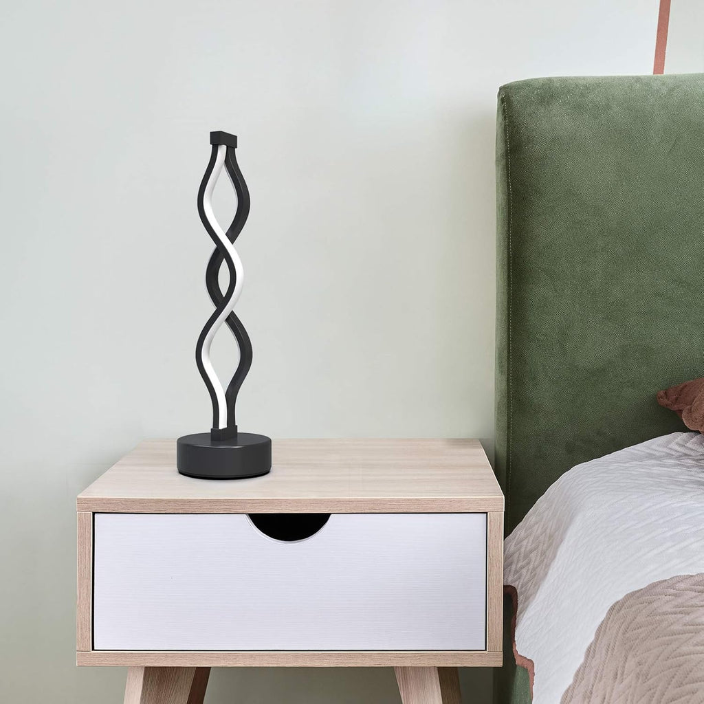Dimmable Black Bedside Lamp — 8" - View 5
