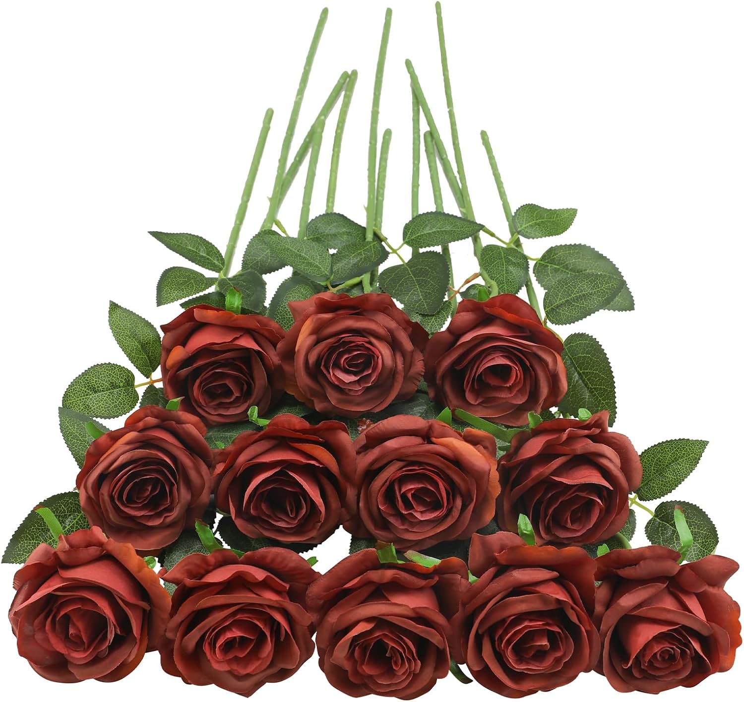 Black Artificial Flowers — Burnt Orange