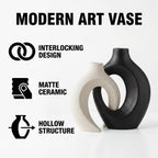 Modern Beige Vase Set — 6.3" - View 6