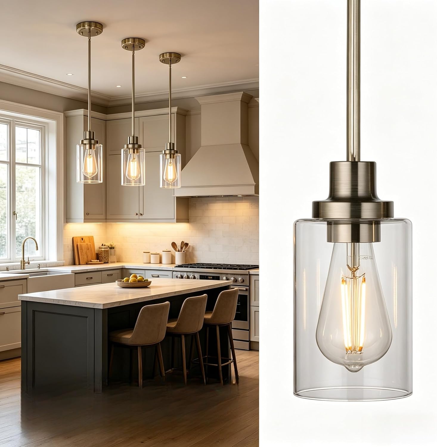 Black Chandelier — 5-Light — Brushed Nickel