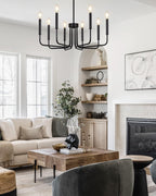Farmhouse Black Chandelier — 8-Light - View 7