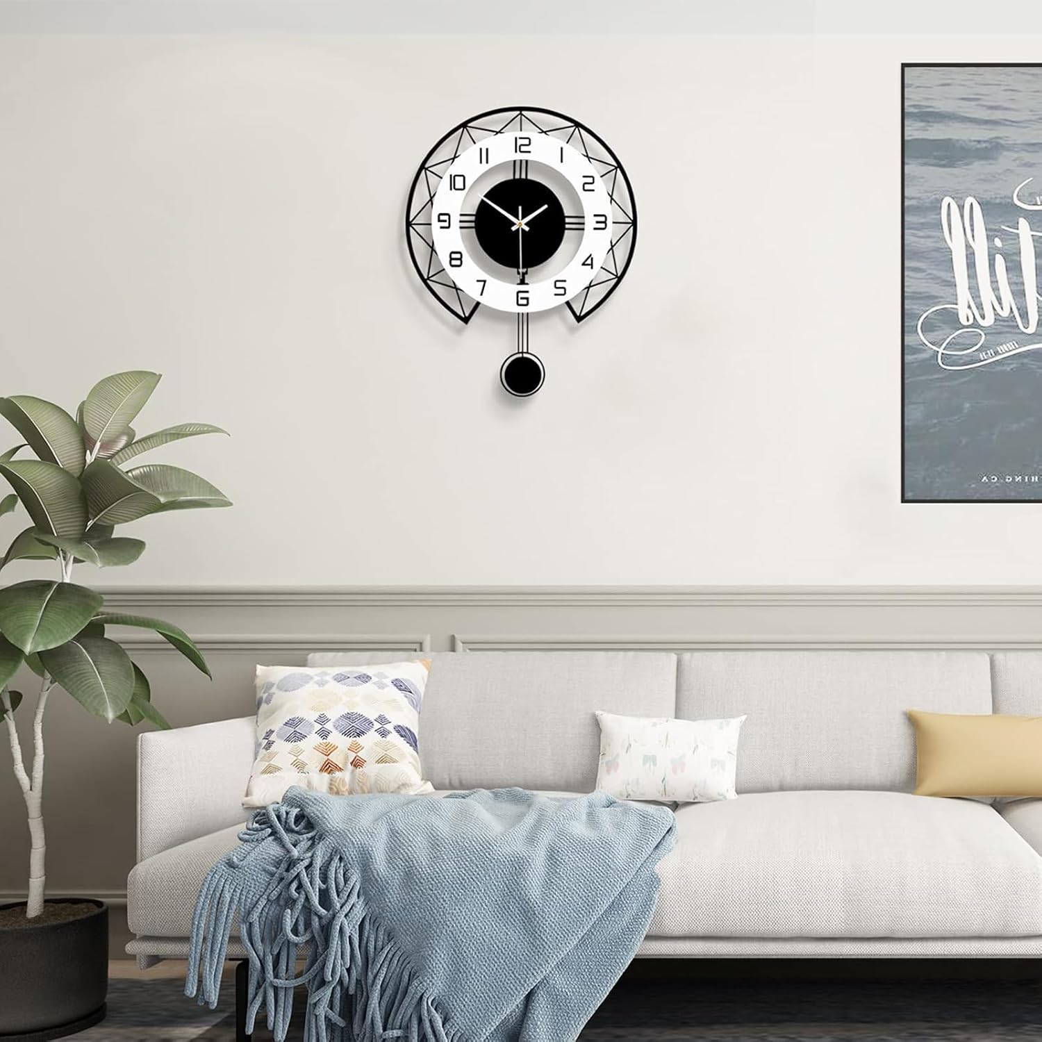 Battery Operated Modern Wall Clock — 17" — 14 x 20 Inch