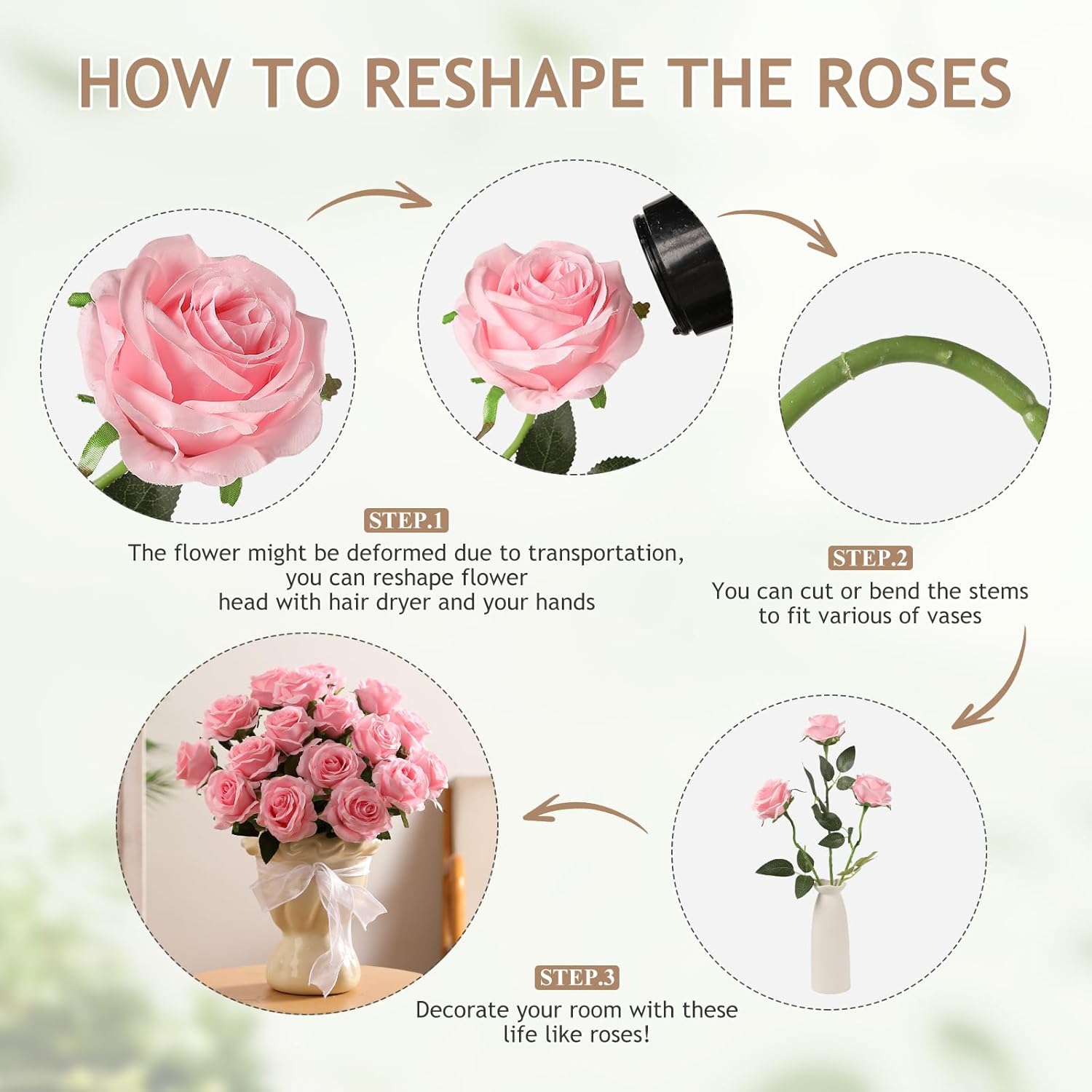 Pink Artificial Flowers - View 8