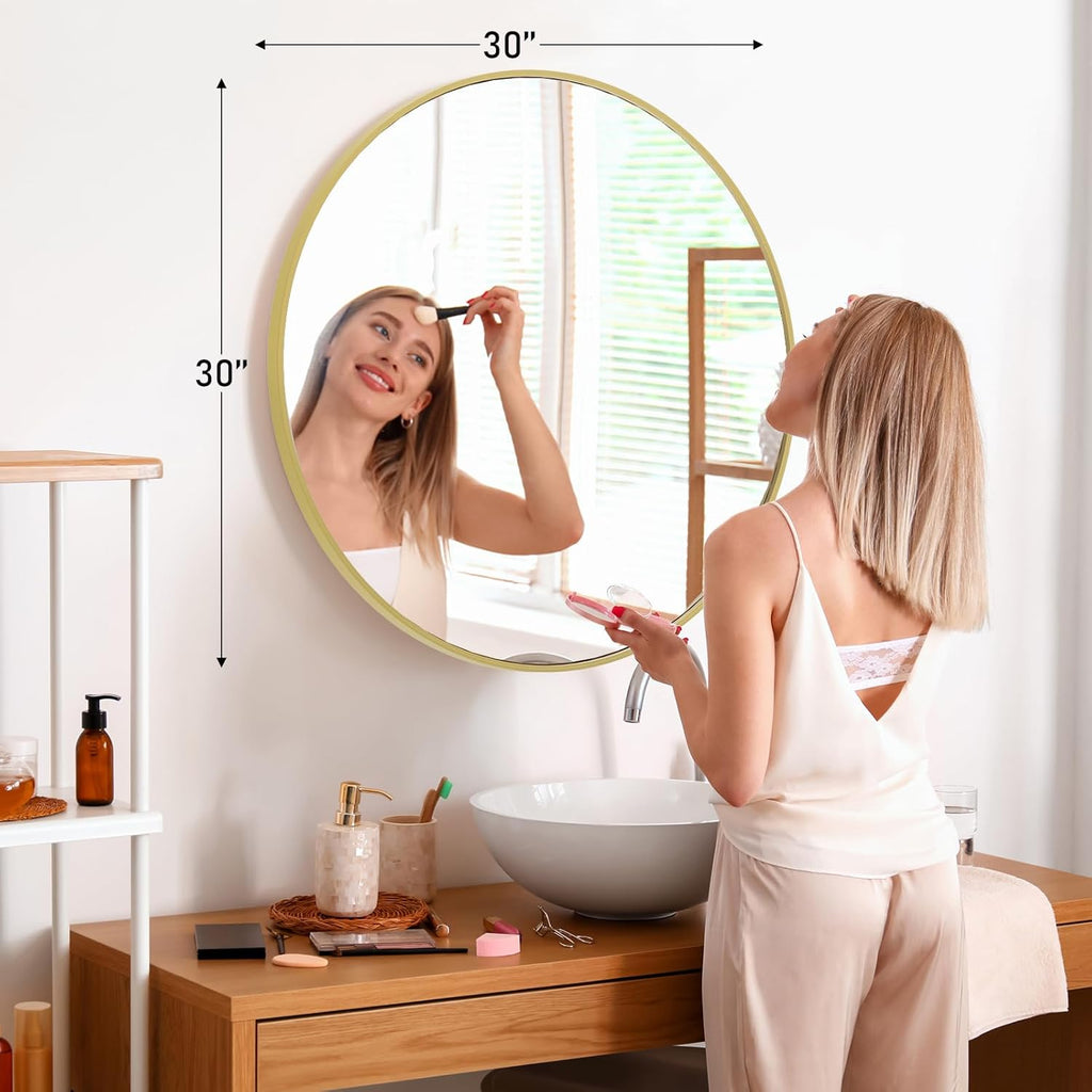 Round Luxe Glass Mirror - View 3