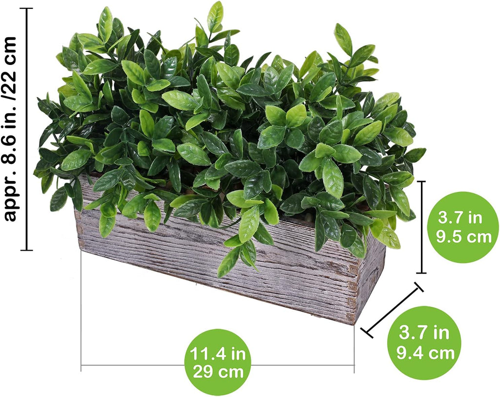 Rectangular Farmhouse Wood Artificial Plant - View 3