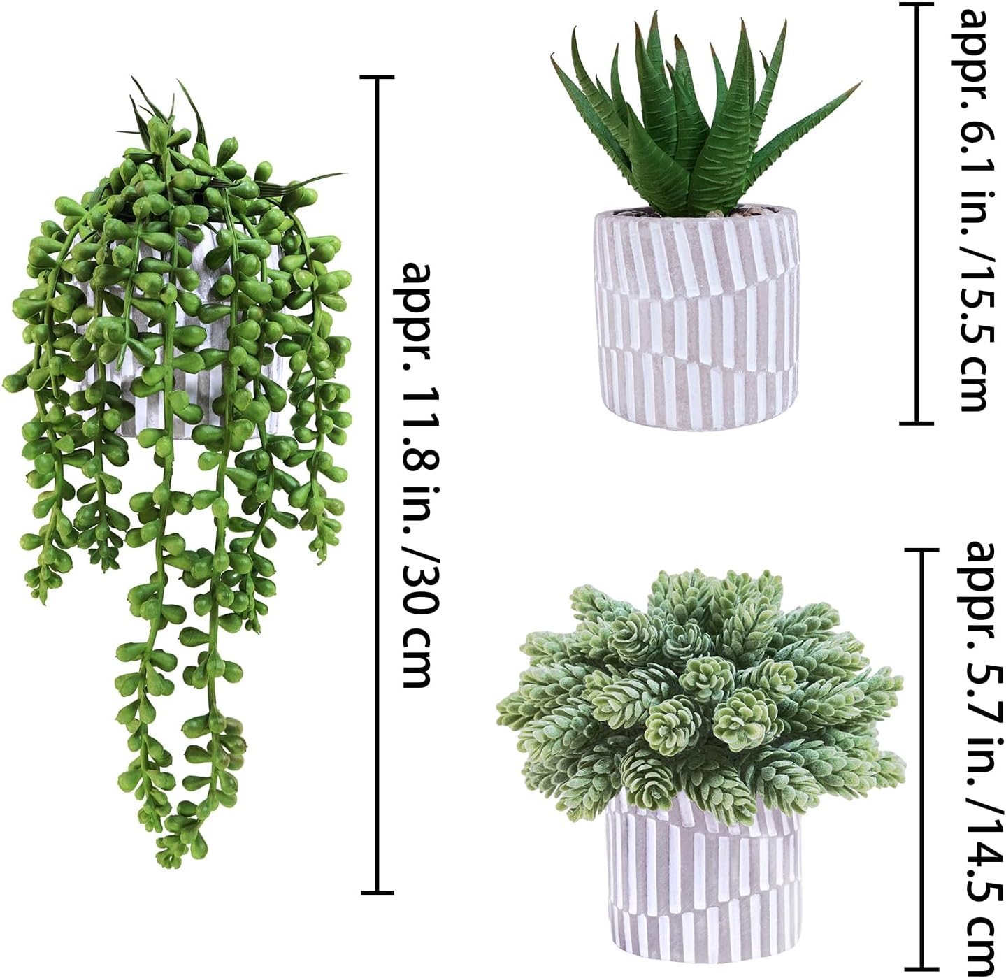Modern Stone Faux Succulent - View 2