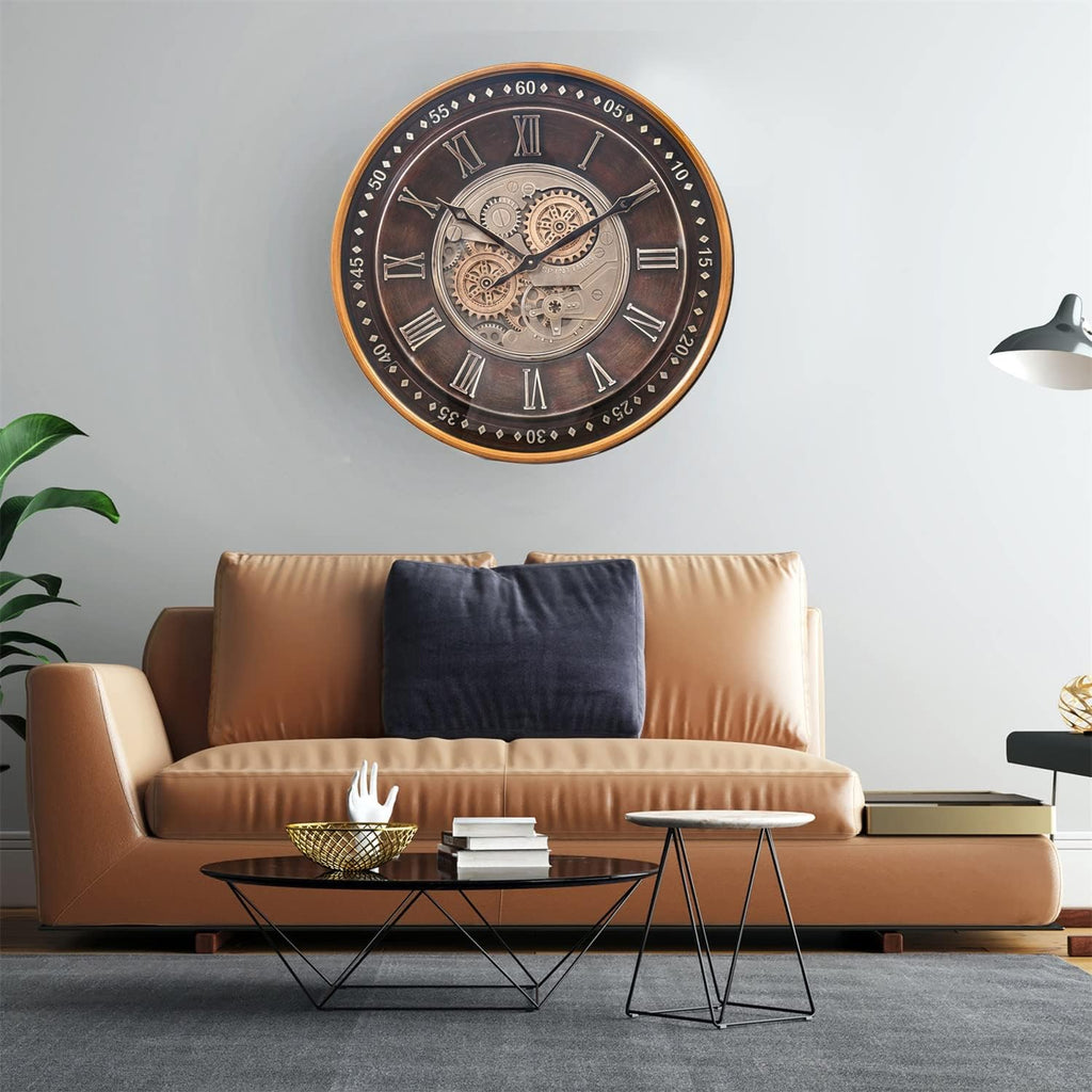 Oversized Farmhouse Beige Wall Clock — 24" - View 8