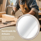 Round Farmhouse Wood Mirror — 36" - View 3