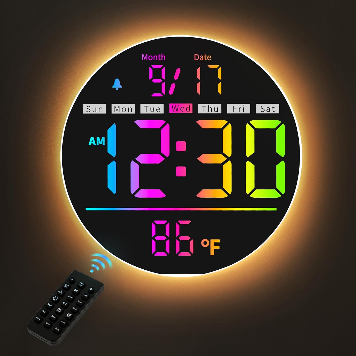 RGB Black Table Lamp — 8" — White(rgb Number)