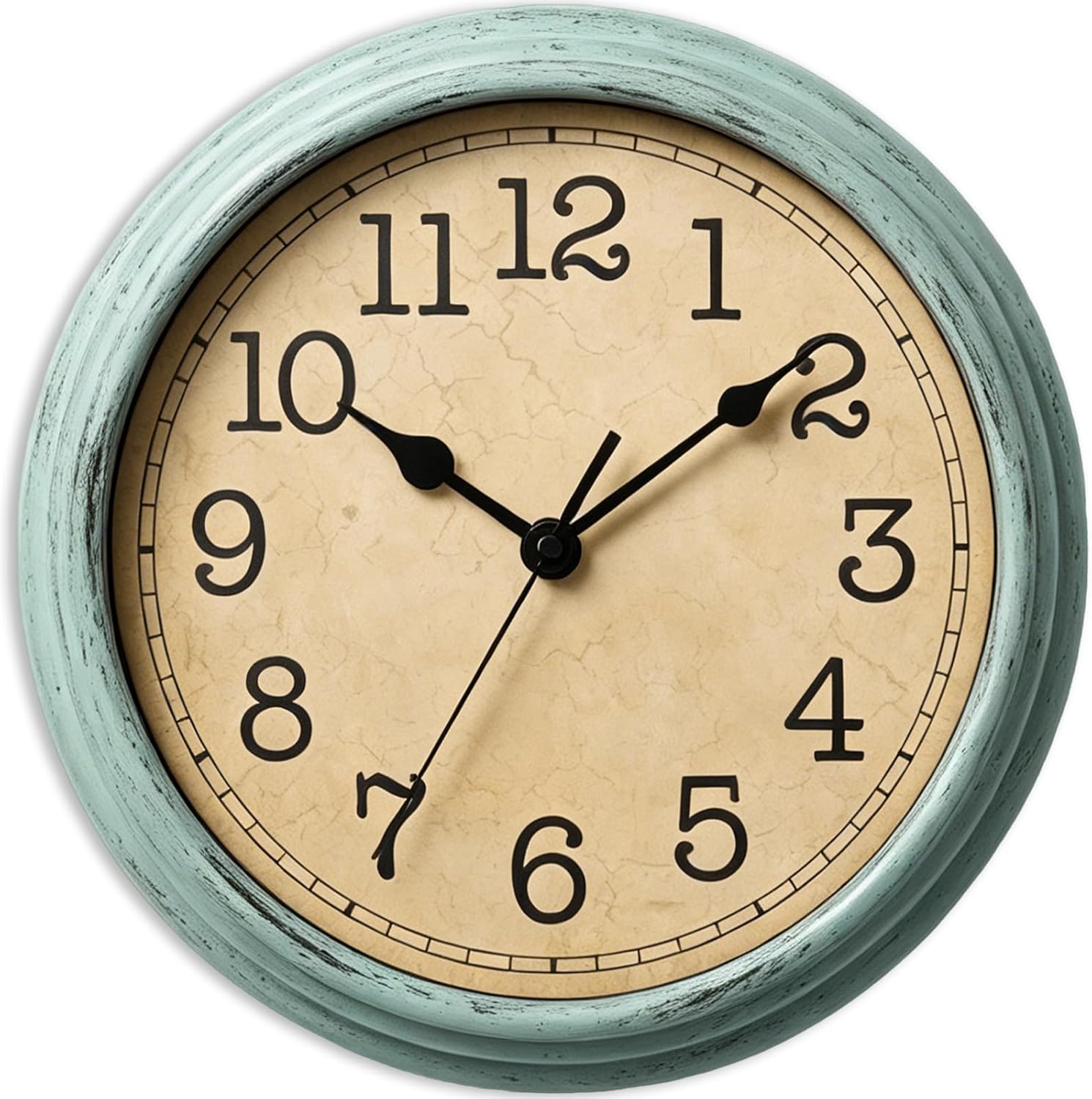 Battery Operated Gold Wall Clock — 12" — I_teal