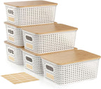 Beige Storage Bin — 10x7 — Cream White