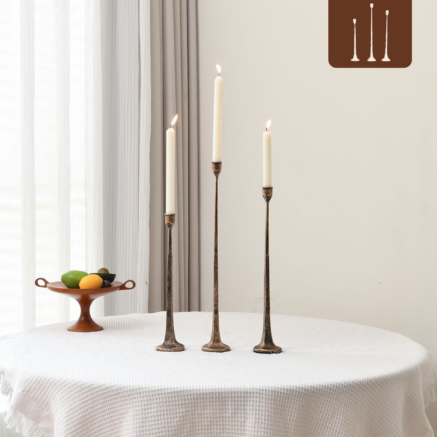 Vintage Luxe Black Candle — 4" — Antique Gold-straight