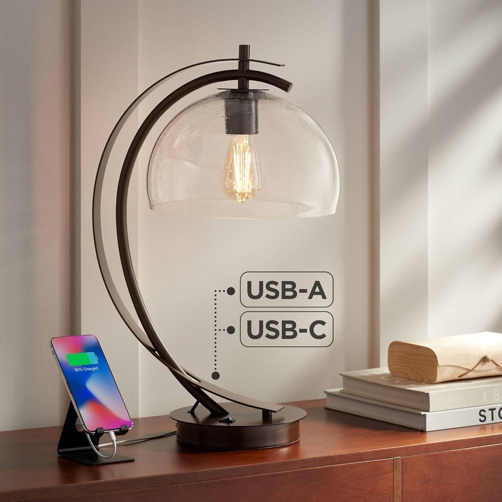 USB Modern Metal Table Lamp — 22.5" - View 9