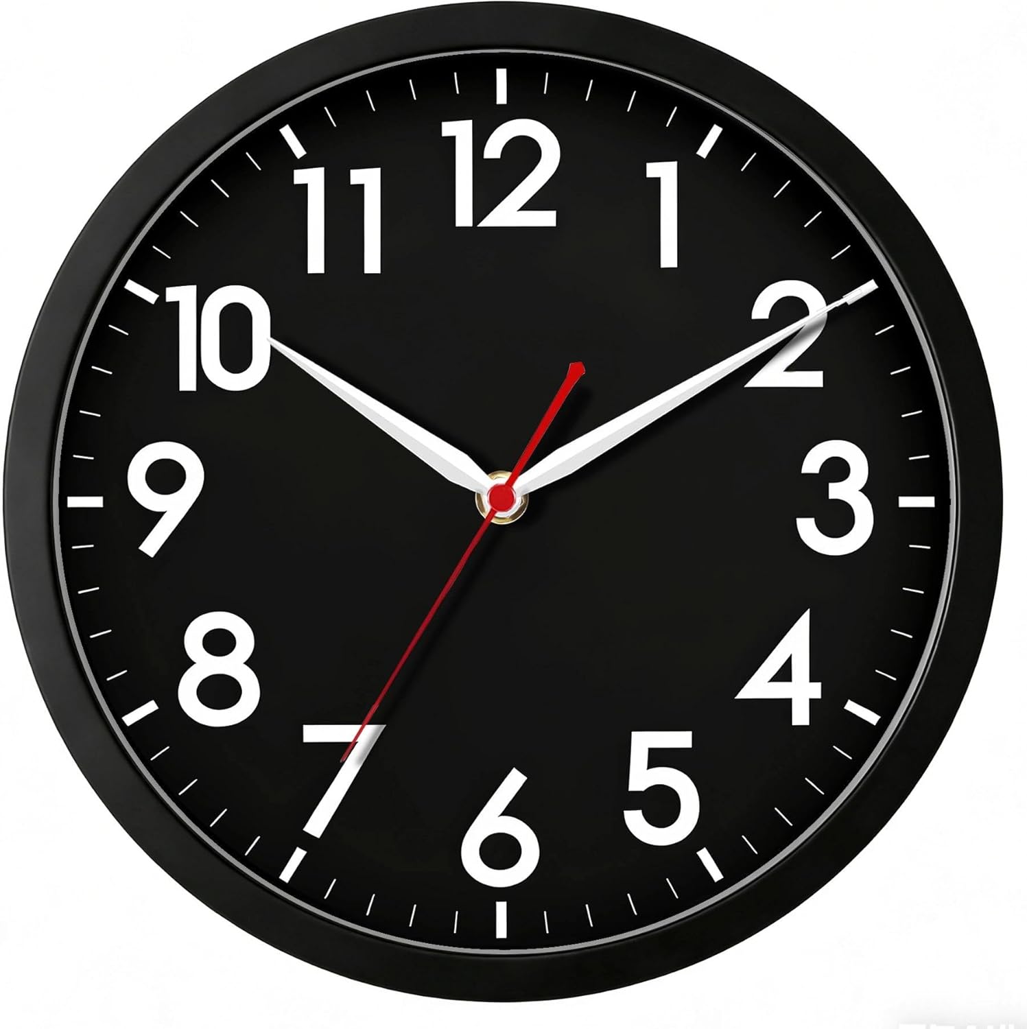 Battery Operated Black Wall Clock — 18" — J_black-black