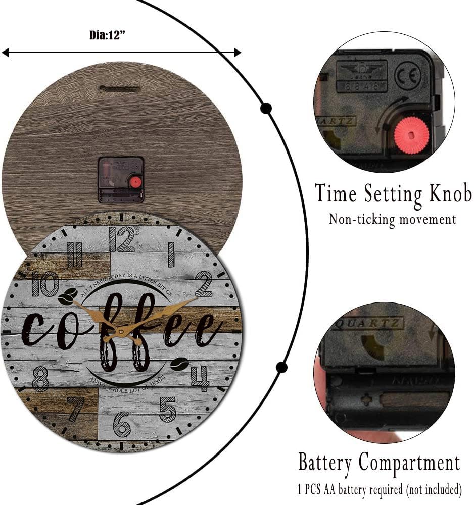 Farmhouse Blue Wall Clock — 12" - View 7