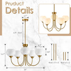 Vintage Luxe Orange Chandelier — 5-Light - View 3
