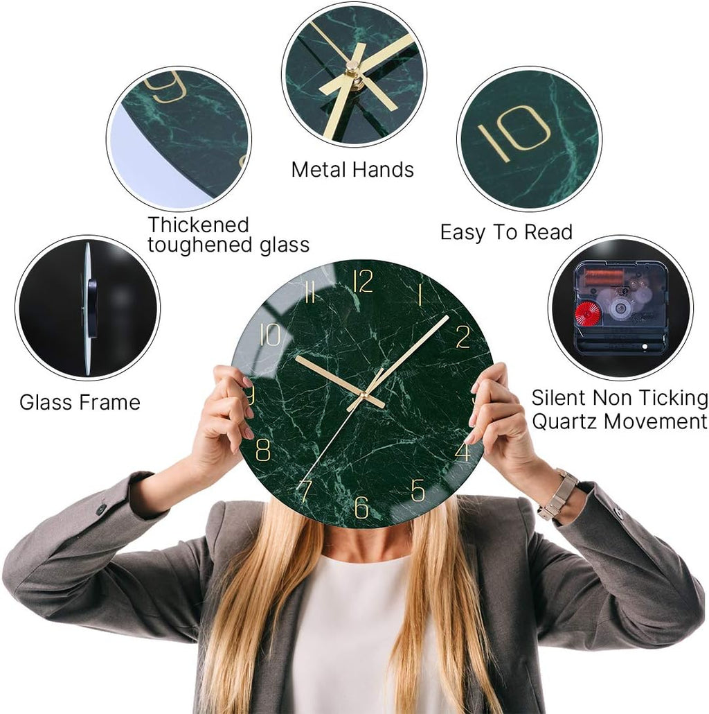 Battery Operated Black Wall Clock — 12" - View 5