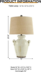Farmhouse Ceramic Table Lamp — 27" - View 5