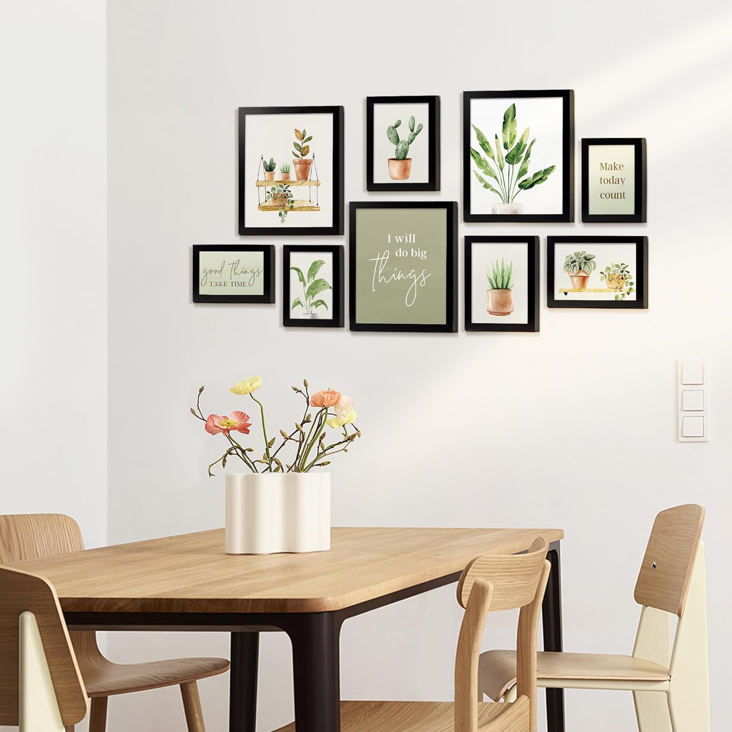 Modern Beige Wall Art — Black