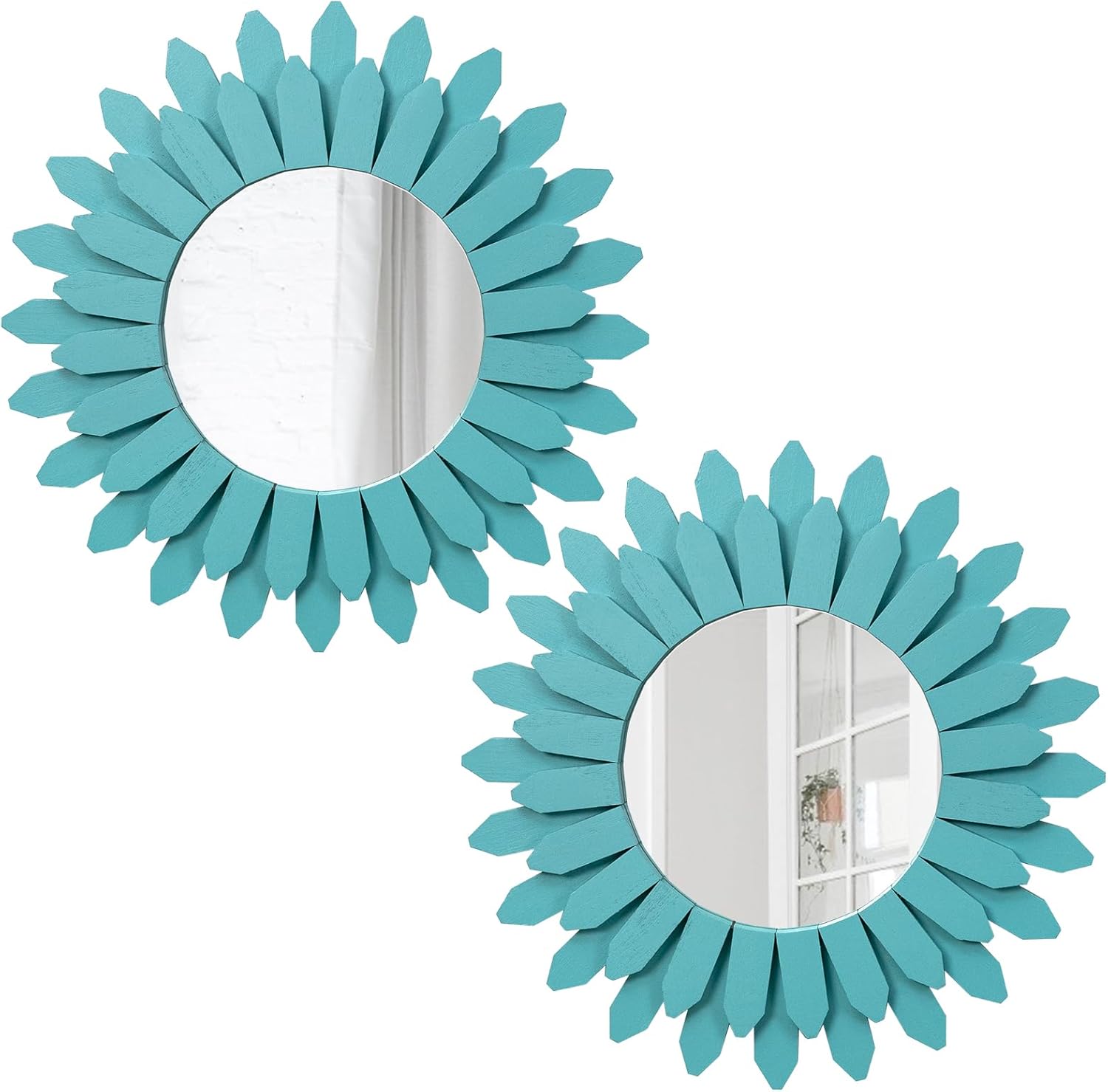 Boho Black Mirror — 12" — Cyan