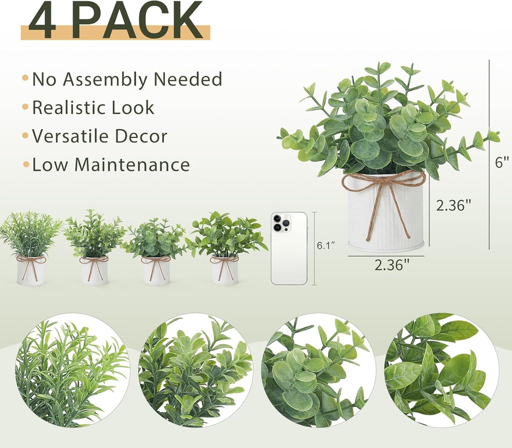 Farmhouse Black Artificial Plant — 6" - View 4