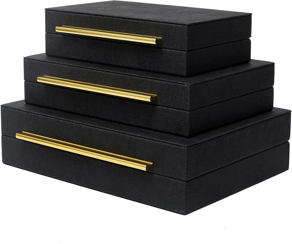 Velvet Luxe Black Storage Basket — Set of 3 — Black