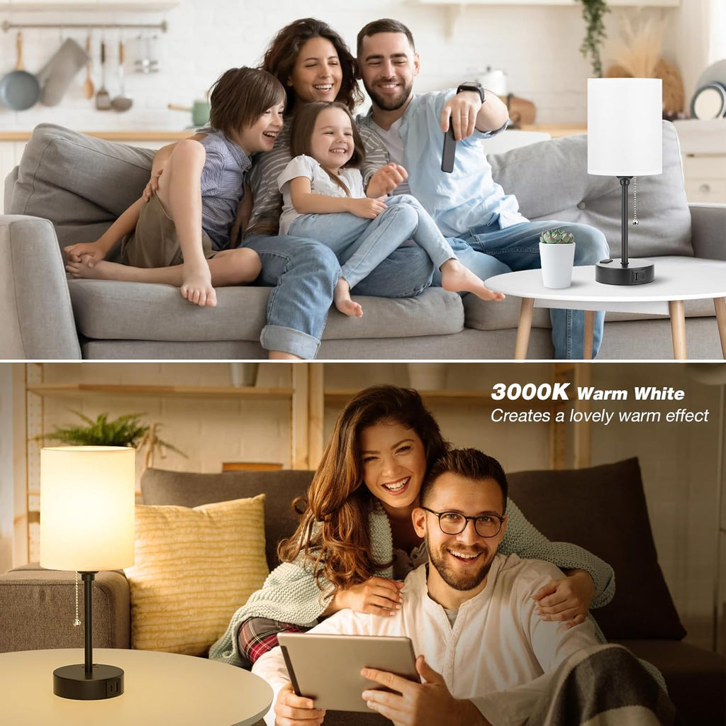 USB Beige Bedside Lamp - View 6