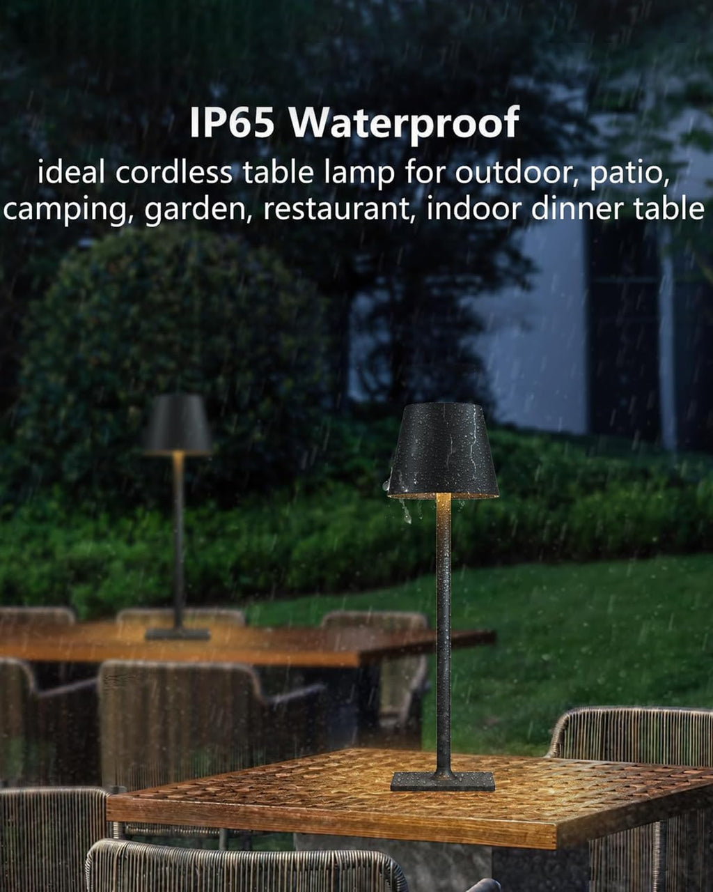 Cordless Black Desk Lamp — Set of 2 - View 4
