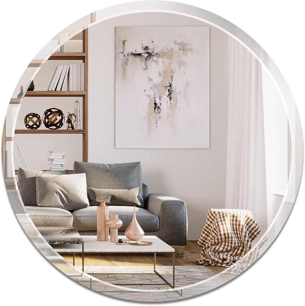 Beveled Beige Wall Mirror — 36" - View 3