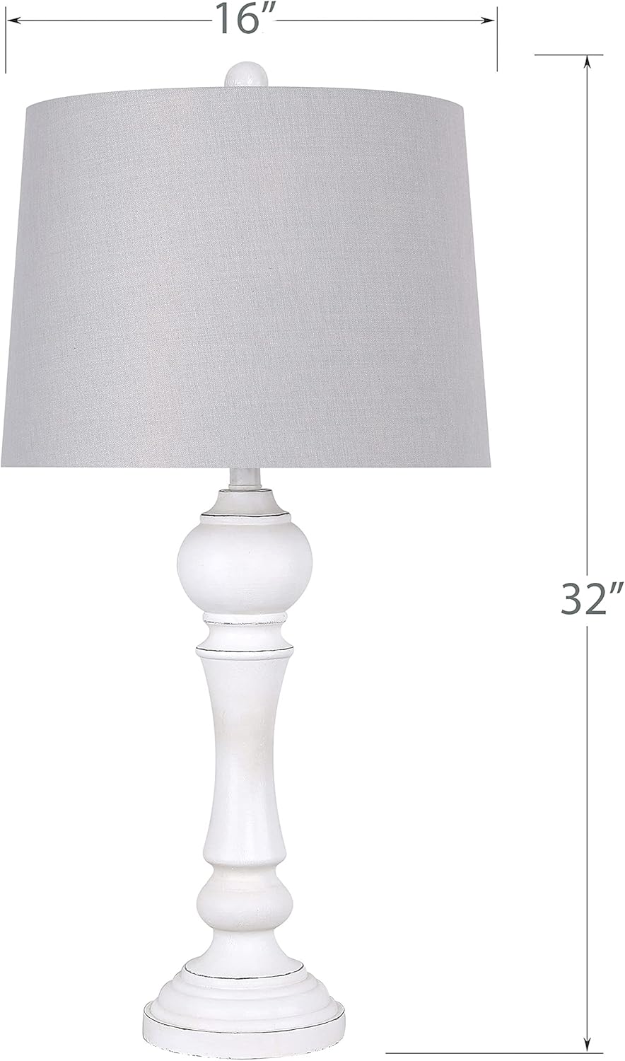 Farmhouse Grey Bedside Lamp — 32" - View 5