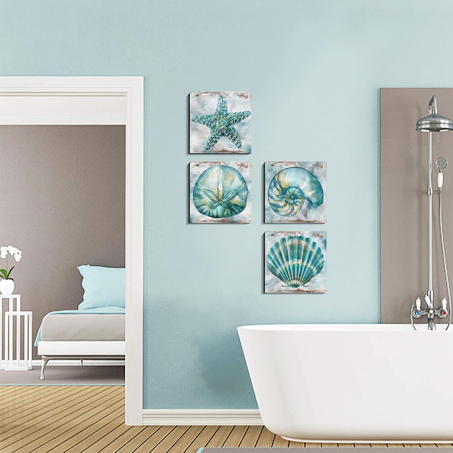 Framed Farmhouse Blue Canvas Wall Art — 20" - View 4