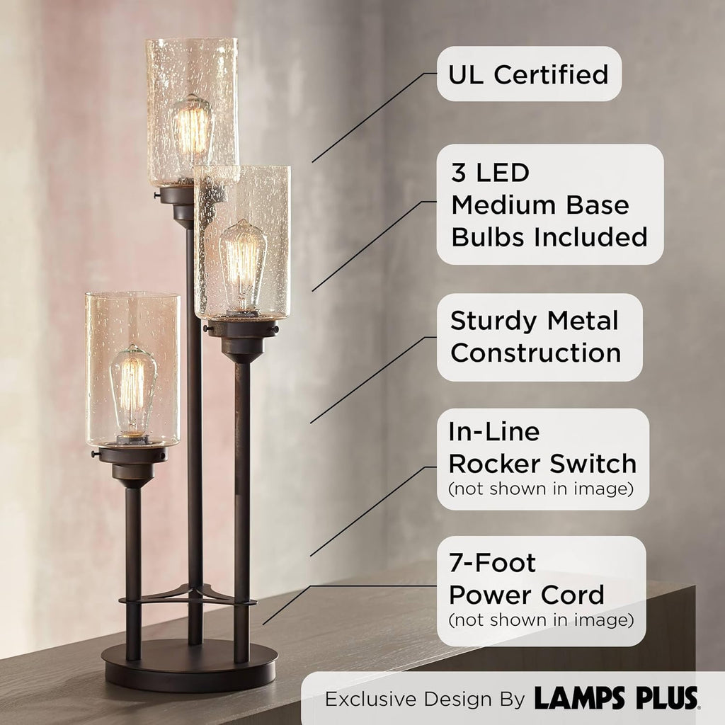 Farmhouse Metal Table Lamp — 3-Light - View 5