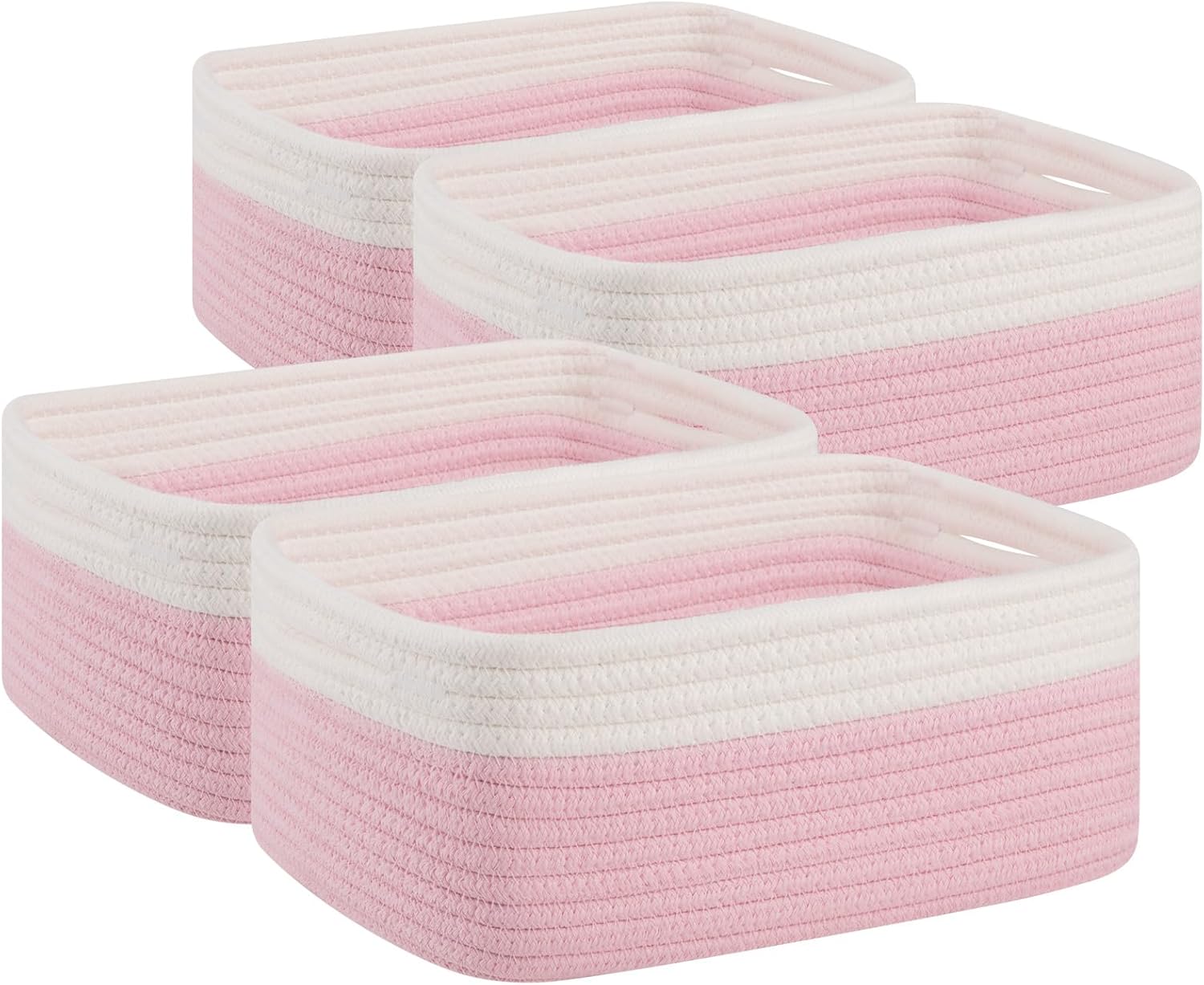 Black Storage Bin — 11.8" — Pink/White