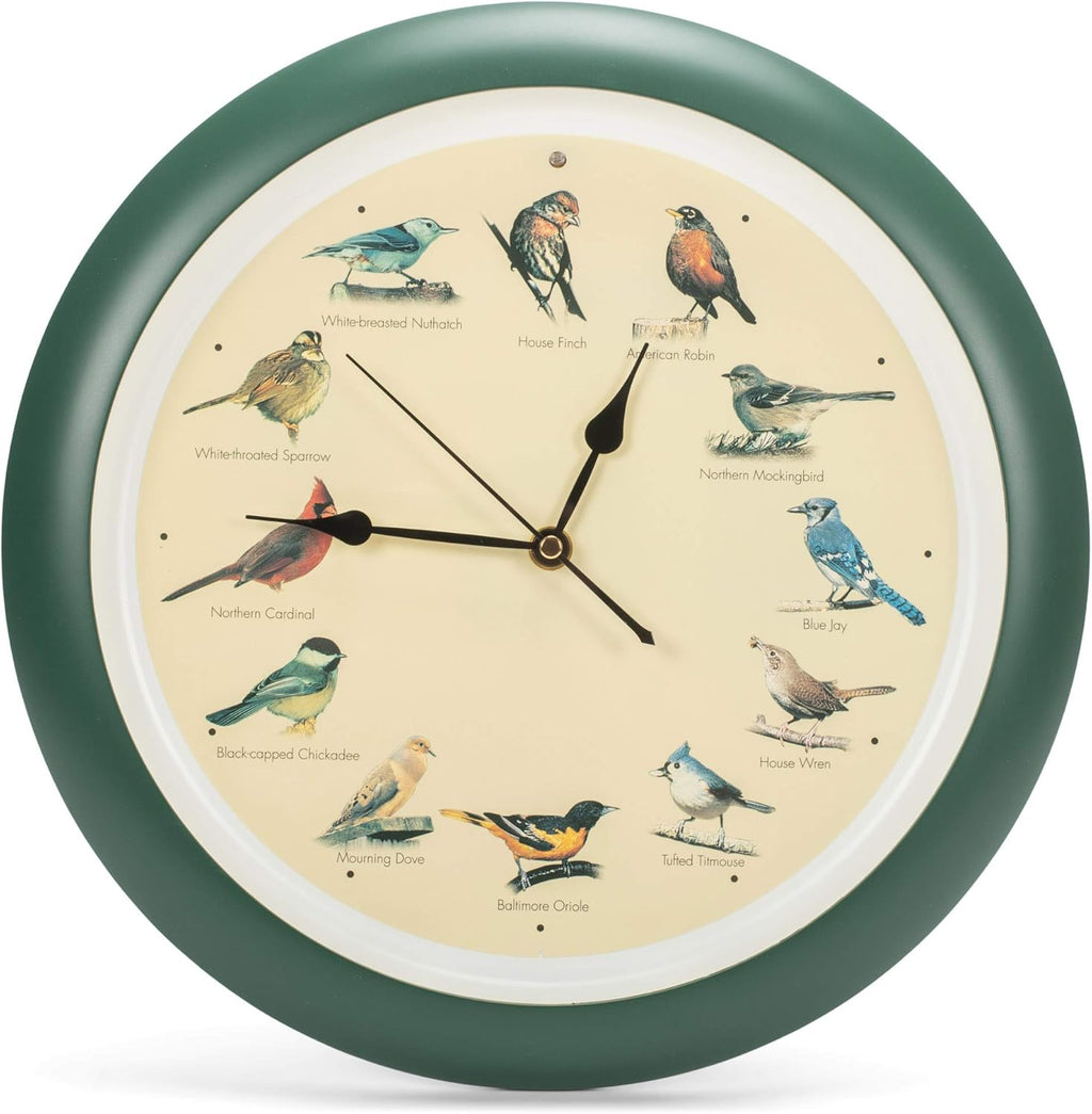 Black Wall Clock — 13" — Green