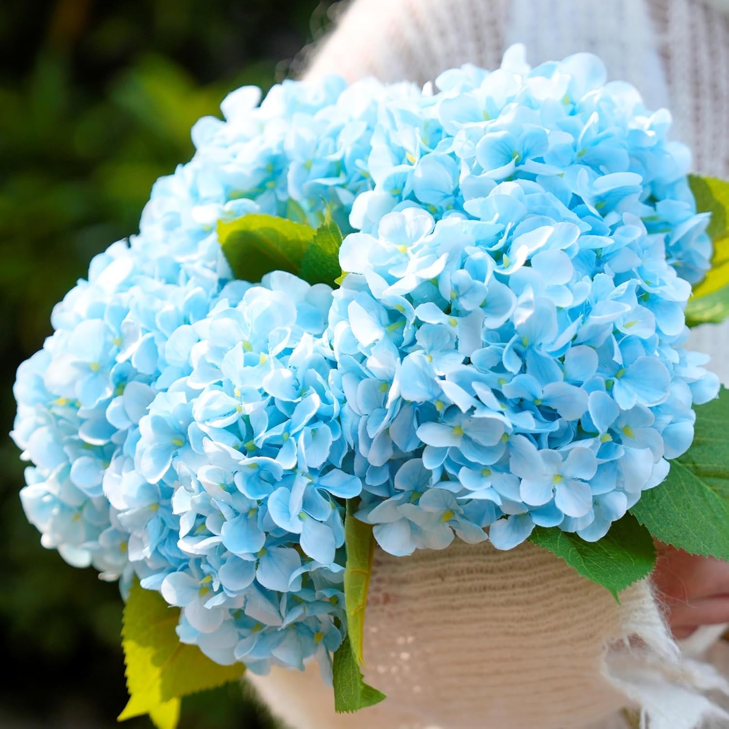 Beige Artificial Flowers — 5" — Light-blue