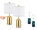 USB Luxe Gold Bedside Lamp