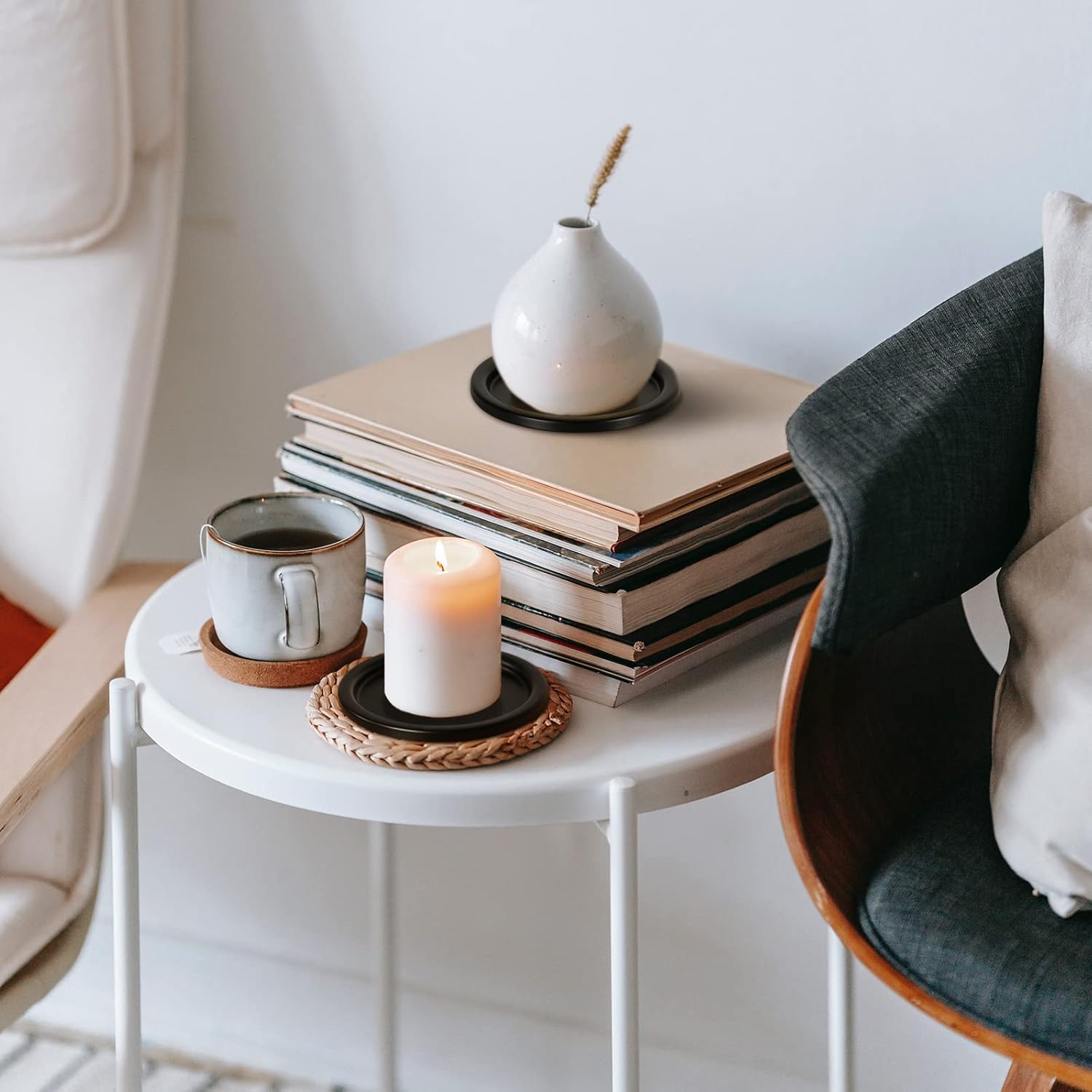 Black Pillar Candle — 3.8" - View 2