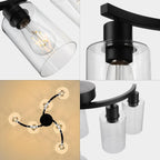 Adjustable Farmhouse Black Chandelier — 6-Light - View 7
