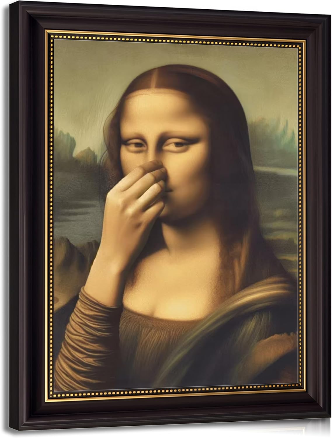 Vintage Black Canvas Wall Art — 12x16 — Mona Lisa 4
