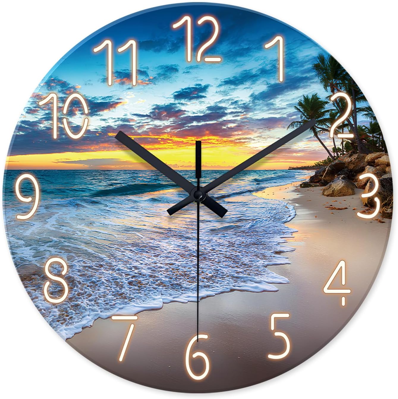 Battery Operated Blue Wall Clock — 16" — 14 Inch