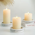 Farmhouse Wood Pillar Candle — 5.11"