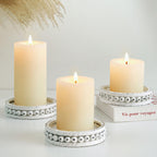 Farmhouse Wood Pillar Candle — 5.11"