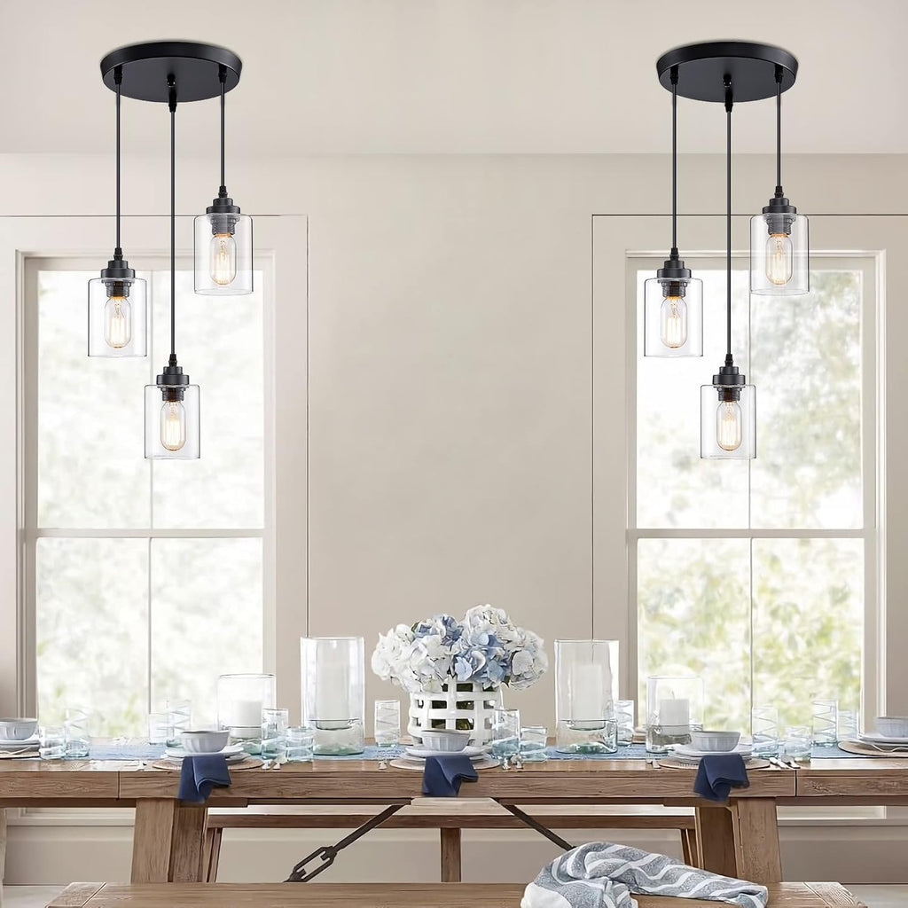 Adjustable Farmhouse Metal Pendant Light — 3-Light - View 6