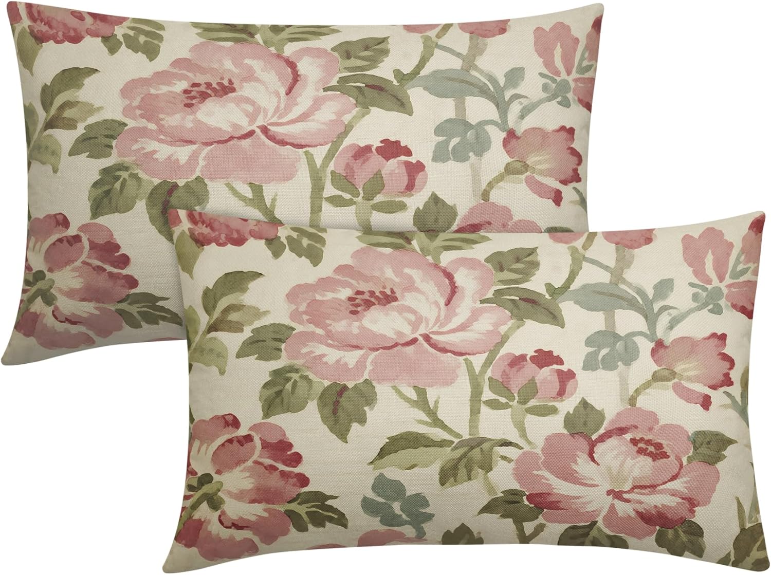 Vintage Boho Beige Pillow Cover — 22" — 20" x 12" (Pack of 2)