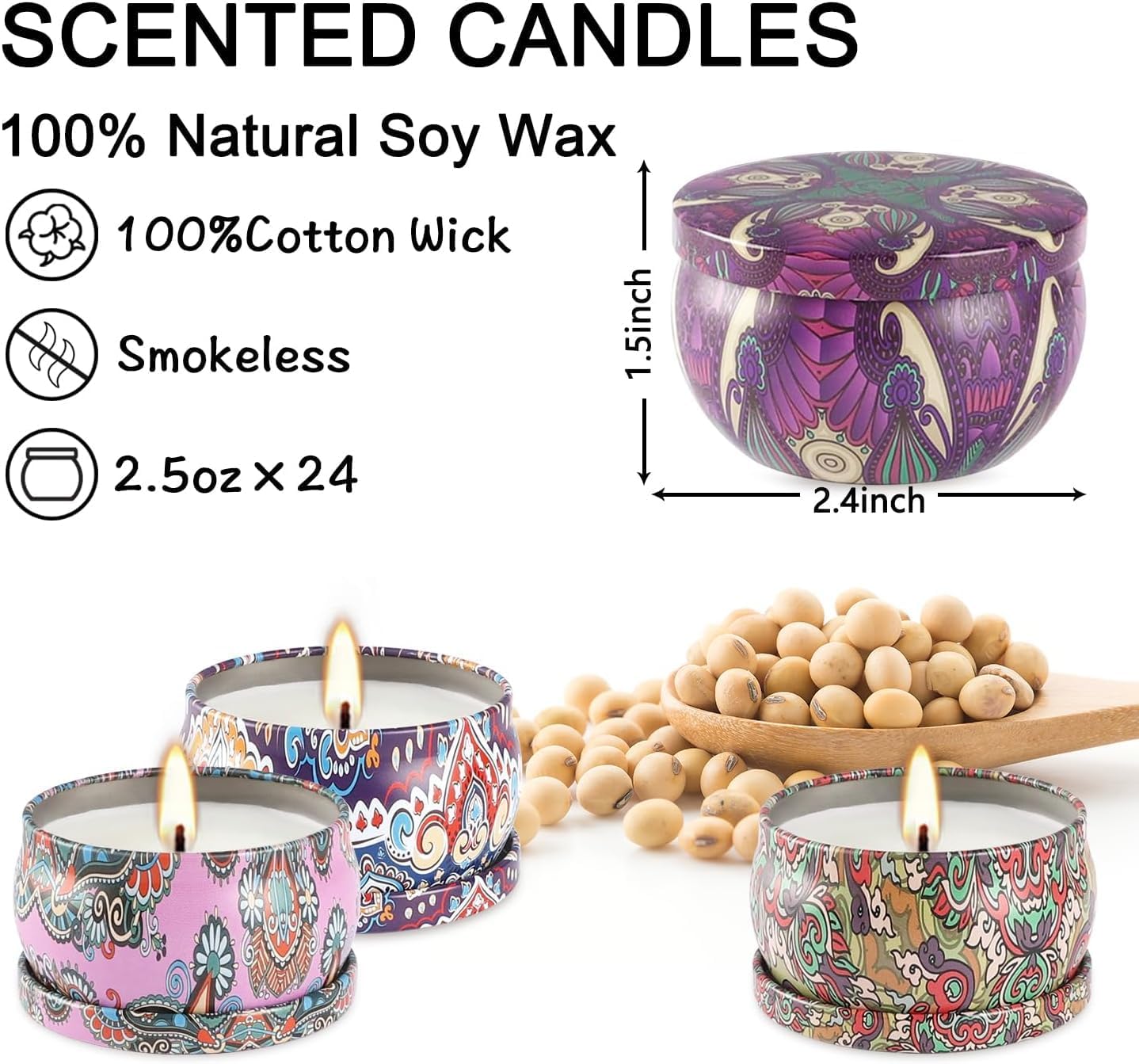 Soy Wax Black Scented Candle - View 4