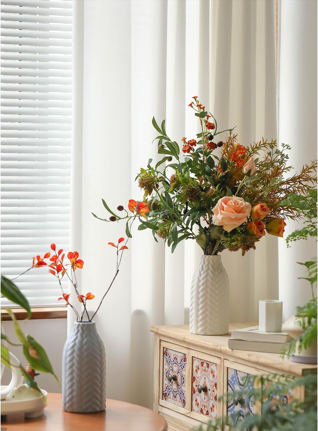 Boho Black Decorative Vase — 8" - View 7