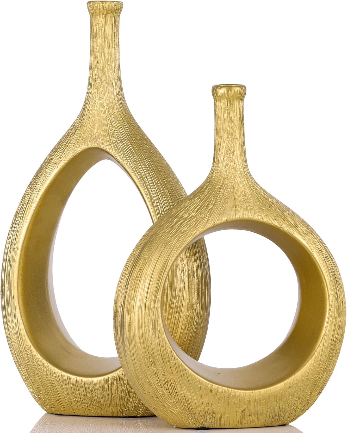 Farmhouse Black Flower Vase — Brushed Gold