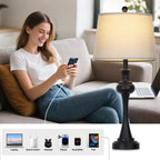 Dimmable Modern Black Bedside Lamp — 28.75" - View 3