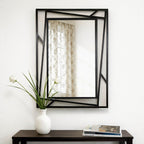 Framed Farmhouse Black Wall Mirror — 28"